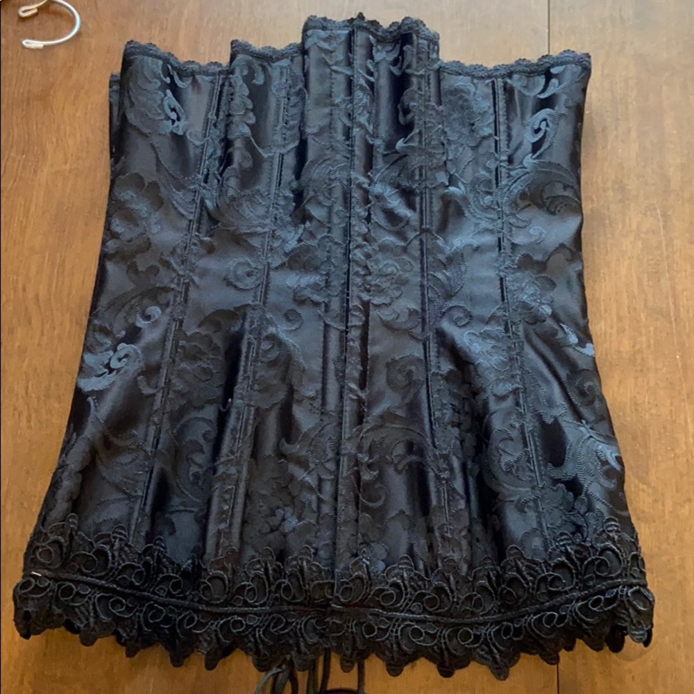 Black floral corset